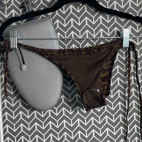 (NWT) Attico | Zebra Printed Bikini Set In Brown - Picture 5 of 6